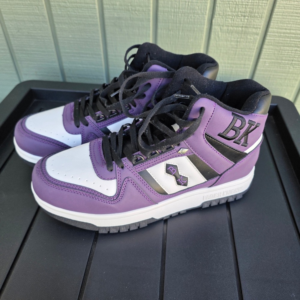 British Knights Kings SL High Top Sneakers Women 9.5 Purple White Black BK Shoes
